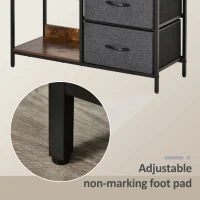 HOMCOM Chest of Drawers Storage  Dresser Cabinet Organizer with 3 Fabric Drawers and 2 Display Shelves for Living Room, Bedroom, Hallway, Black(m-6)