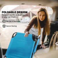 Outsunny Garden Sun Lounger, with Five-Position Back - Sky Blue(m-6)