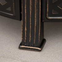 Outsunny Outdoor Fire Pit, Firepit with Grill Net, Mesh Lid, Poker, for Camping, Bonfire, Picnic, Bronze Tone(m-9)