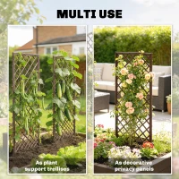 Outsunny Garden Trellis, Decorative Trellis Panels for Climbing Outdoor Plants, Natural Wood Finish(m-7)