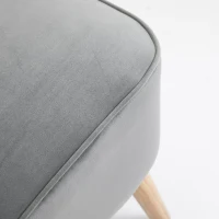 HOMCOM Modern Velvet Double Seat Sofa w/ Wood Frame Foam Padding Soft Comfortable Compact Couch Light Grey(m-10)