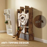 HOMCOM 12 Shelf Storage Unit, with Drawers - Brown(m-5)