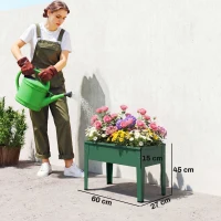 Outsunny Raised Planter, Metal Raised Garden Bed on Legs with Drainage Hole and Foot Covers, Green(m-3)