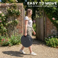 Outsunny Patio Umbrella Base 22kg Sand Filled Garden Parasol Stand forfor 38mm/48mm Poles, Black(m-7)