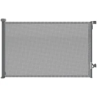 PawHut Barrera de Seguridad para Perros Retráctil Extensible hasta 140 cm de Ancho para Escaleras y Puertas Gris(m-1)