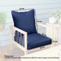 Outsunny Seat and Back Padded Cushion Set, CUSHION ONLY - Dark Blue(m-3)
