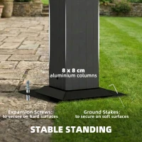 Outsunny 3.6 x 3 m Lean to Garden Pergola with PC Roof, Aluminium Frame Hardtop Gazebo Pergola with Drainage Gutters, Dark Grey(m-6)