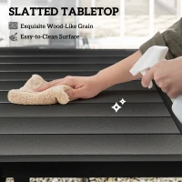 Outsunny 7 Pieces Outdoor Dining Set with Umbrella Hole, Garden Table and Chairs Set for 6 with Metal Table and Stackable Chairs(m-6)