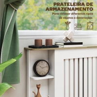 HOMCOM Cobertura para Radiadores com Prateleiras Desenho Moderno de Ripas para Sala de Estar Quarto 124x19x83 cm Branco(m-6)