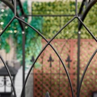 Outsunny 211cm Height Metal Garden Arch Arbor for Wedding Decor for Climbing Plants and Outdoor Decoration(m-7)