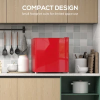 HOMCOM Tafelvriezer met 35 liter capaciteit, kleine vriezer met omkeerbare deur, rood(m-5)