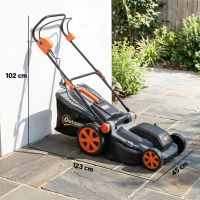 Outsunny 1800W Electric Lawnmower with 40cm Cutting Width, Mulching Feature, 50L Grass Collection Bag, 6 Cutting Heights(m-3)