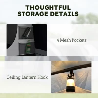 Outsunny Tente de camping tunnel pour 2-4 personnes Hauteur 210cm avec 2 chambres, Impermeable 3000mm pour Trekking, Bleu navy(m-4)