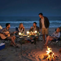 Outsunny 3ft Folding Camping Table, Picnic Table with Mesh Storage Layer, Carrying Bag and Metal Frame, Black(m-9)