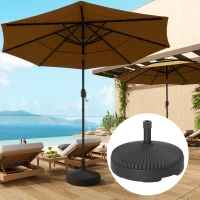 Outsunny Garden Parasol Base Holder, 28kg Sand Filled, 23kg Water Filled, Sun Umbrella Base, Φ55 x 30H cm Black(m-2)