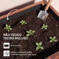 Outsunny Floreira de Madeira com Rodas Orifício de Drenagem e Forro Não Tecido 60x30x41 cm Castanho Escuro(m-7)