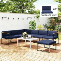 Outsunny 14-piece Dining Set Cushions - Dark Blue(m-8)