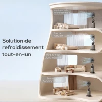 HOMCOM Ventilateur brumisateur 90W, ventilateur sur pied 138cm, 3 vitesses, 3 modes, ionisation négative, antimoustique, noir(m-4)