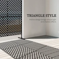 Outsunny 6.5FT Decorative Outdoor Divider, Metal Privacy Screen with Stand, Triangle Style, Black(m-4)