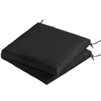 Outsunny Outdoor Seat Cushions Set of 2 with Ties, Waterproof Garden Seat Pads, Black(m-11)
