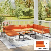 Outsunny 14-piece Dining Set Cushions - Orange(m-7)