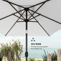 Outsunny Garden Parasol, Parasol Umbrella with Crank Handle, Tilt Function, Polyester Canopy, Cream White(m-6)