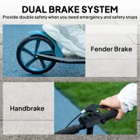 HOMCOM One-click Folding Kick Scooter for 14+ w/ Adjustable Handlebar, Push Scooter with Kickstand, Dual Brake System, Blue(m-6)