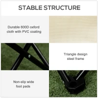 Outsunny Folding Camping Chair, Stalowe nogi, Torba, Idealny na plażę(m-6)