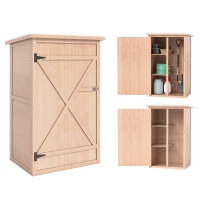 Outsunny Armoire Jardin Bois Sapin Toit Bitumé Verrouillable
