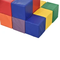 HOMCOM Set 12 Cuburi Moi pentru Copii 2+ Ani, Joc Educativ din Spumă, Blocuri de Construcție 20x20x20 cm, Multicolor(m-10)