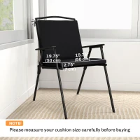 Outsunny Outdoor Seat Cushions Set of 2 with Ties, Waterproof Garden Seat Pads, Black(m-3)