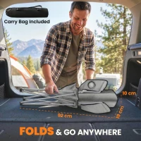 Outsunny Camping Chair Set of 2 Portable Folding Outdoor Camp Chair with Cup Holders and Carry Bag Grey(m-7)