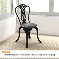 Outsunny Outdoor Bistro Chair Cushions Set of 4 with Removable Cover, 41 x 41 x 5 cm Round Seat Cushions with Ties, Dark Grey(m-3)