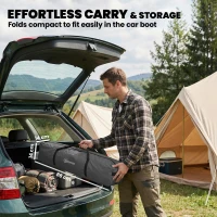 Outsunny Wiatrochron składany Camping Parawan z linkami napinającymi, śledziami i torbą transportową do ogrodu i na plażę 480 x 120 cm Ciemnoszary(m-7)