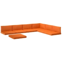 Outsunny 14-piece Dining Set Cushions - Orange(m-1)