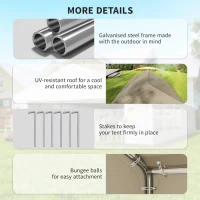 Outsunny 3 x 3 m Party Tent, Outdoor Canopy Tent Shelter with Removable Sidewalls, 4 Zipped Doors, for Parties, Wedding, Beige(m-7)