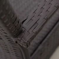 Outsunny 3 Pieces Rattan Bistro Set with Furniture Cover, Wicker Garden Furniture Set, Glass Top Coffee Table and Chairs with Cushions for Outdoor, Patio, Balcony, Cream White(m-11)