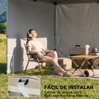 Outsunny 3 Paredes Laterales para Carpas de 3x3 m 300x200 cm Paredes Laterales de Repuesto de Tela Oxford con Cremallera Azul(m-7)