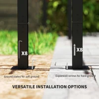 Outsunny 3 x 3 m Retractable Roof Pergola, with Curtains - Light Grey(m-8)