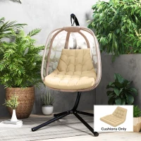 Poduszka na krzesło 120x100 cm, beżowa, związywana(m-2)