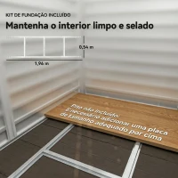 Outsunny Abrigo de Jardim Exterior 2,36m² 213x120x194 cm com Base Reforçada (Piso NÃO Incluído) e Portas de Correr Verde(m-7)