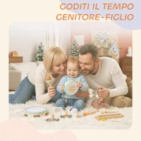 AIYAPLAY Strumenti Musicali per Bambini, Set Percussioni in Legno Montessori(m-6)