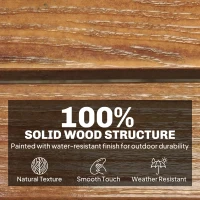 Outsunny Garden Loveseat Bench, 2-3 Seater Outdoor Bench with Liftable Table and Waterproof Cover, Light Brown(m-7)