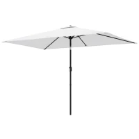 Outsunny Garden Parasol, Parasol Umbrella with Crank Handle, Tilt Function, Polyester Canopy, Cream White(m-11)
