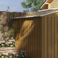 Outsunny 8 x 6ft Galvanised Steel Shed, with Double Door - Brown(m-8)