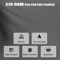 Outsunny Outdoor Bistro Chair Cushions Set of 4 with Removable Cover, 41 x 41 x 5 cm Round Seat Cushions with Ties, Dark Grey(m-5)