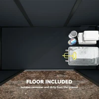 Outsunny 10 x 4 ft Resin Garden Shed, Outdoor Storage Shed with Floor, Windows, Lockable Doors and Vents, Dark Grey(m-4)