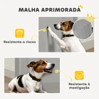 PawHut Barreira de Segurança Retrátil para Cães Extensível até 140 cm de Largura para Escadas e Portas Cinzento(m-9)