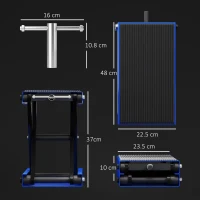 DURHAND Suport de Ridicare pentru Motociclete și Biciclete, Antiderapant max 500 kg, Înălțime Reglabilă, Albastru și Negru, 41,5x23,5x10-37 cm(m-3)