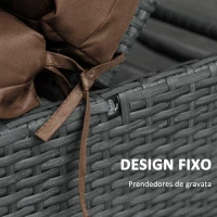 Outsunny Conjunto de 2 Colchões para Espreguiçadeira transat Alças de fixação para Jardim APENAS COLCHÕES 196L x 55l cm Castanho(m-6)